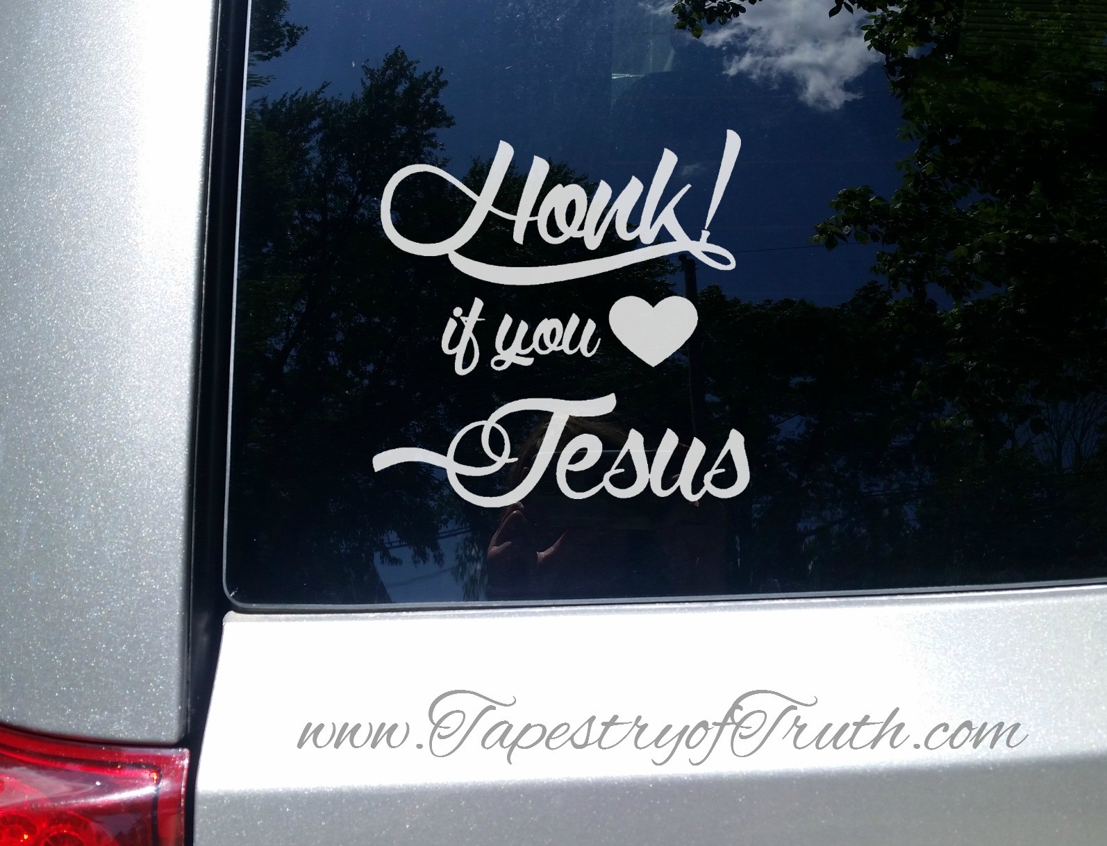 Honk! if you love Jesus - Car Decal