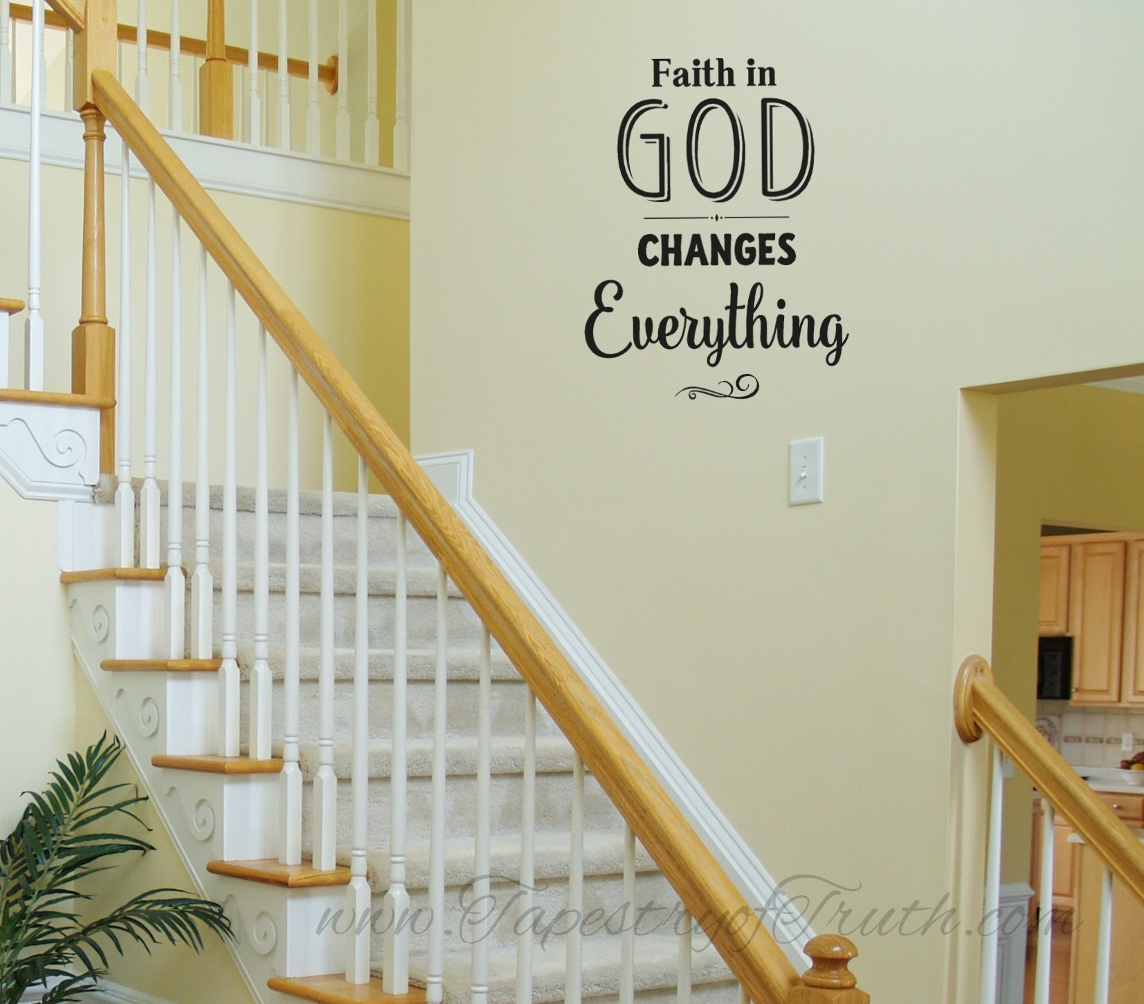 ORACAL 'In This House We Put God First' Vinyl Wall Decal - House Shape Lettering Sticker